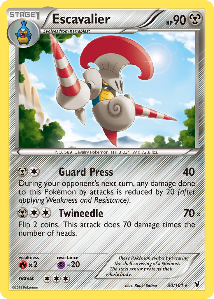 Escavalier (80/101) [Black & White: Noble Victories] Reverse Holofoil