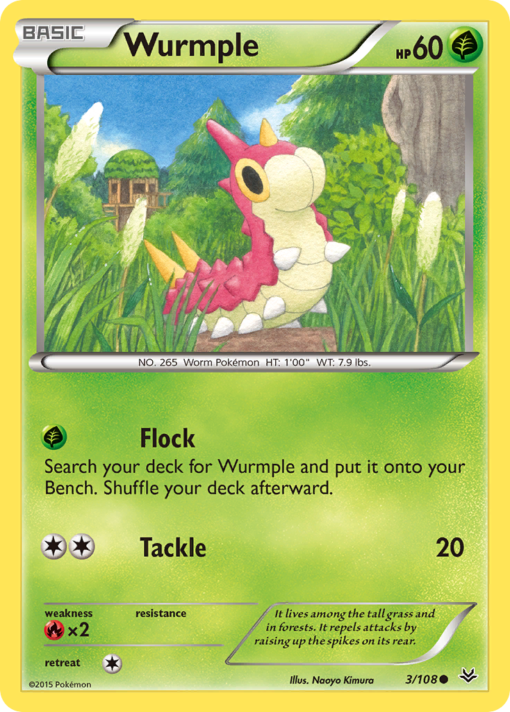 Wurmple (3/108) [XY: Roaring Skies] Reverse Holofoil