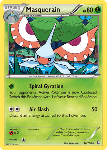 Masquerain (14/160) [XY: Primal Clash] Reverse Holofoil