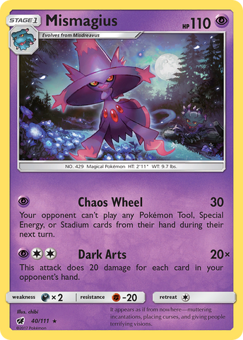 Mismagius (40/111) [Sun & Moon: Crimson Invasion] Reverse Holofoil