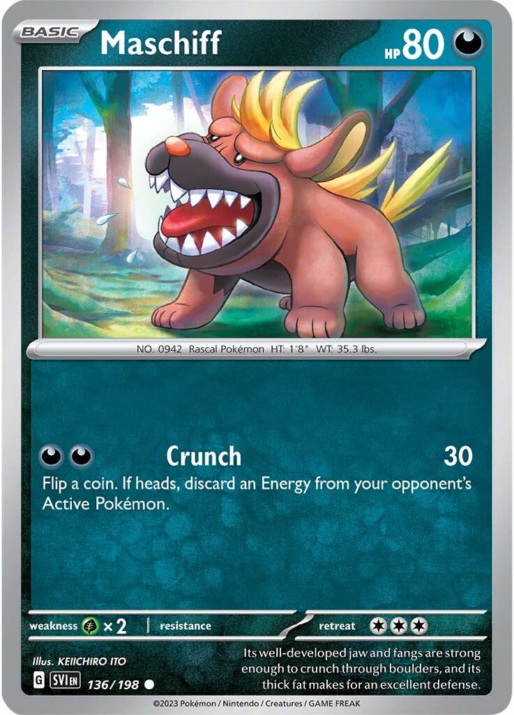 Maschiff (136/198) [Scarlet & Violet: Base Set] Reverse Holofoil