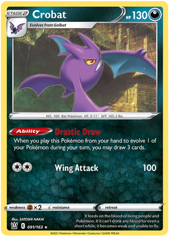 Crobat (091/163) [Sword & Shield: Battle Styles] Reverse Holofoil