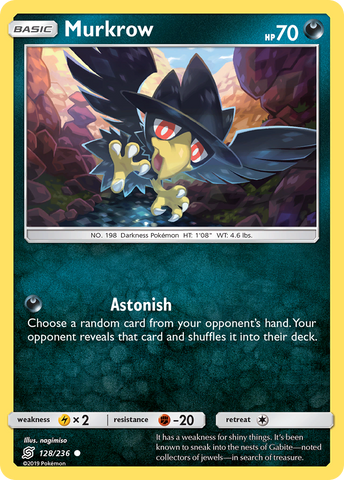 Murkrow (128/236) [Sun & Moon: Unified Minds] Reverse Holofoil
