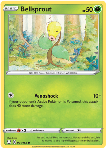 Bellsprout (001/163) [Sword & Shield: Battle Styles] Reverse Holofoil