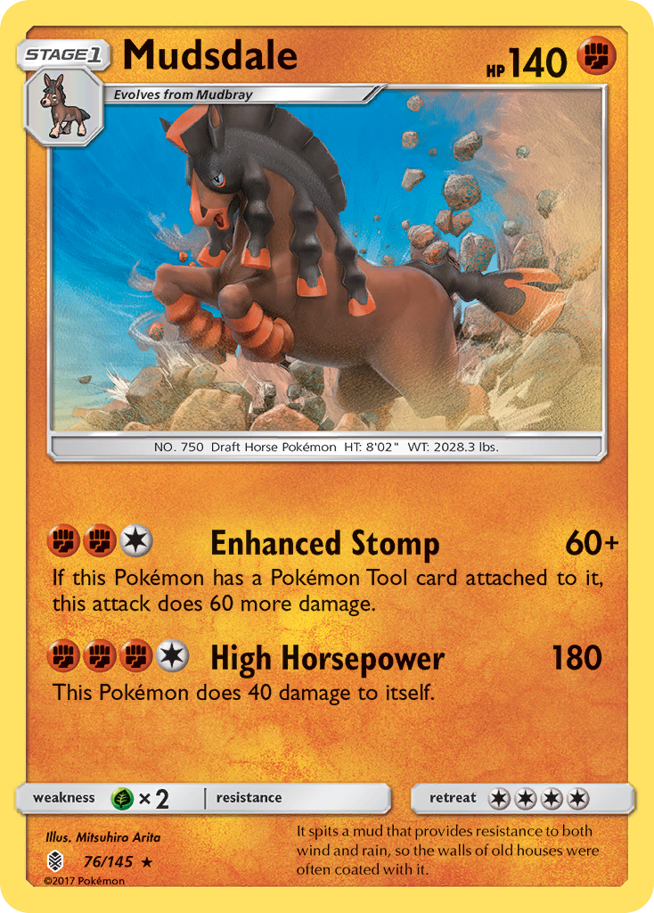 Mudsdale (76/145) [Sun & Moon: Guardians Rising] Reverse Holofoil