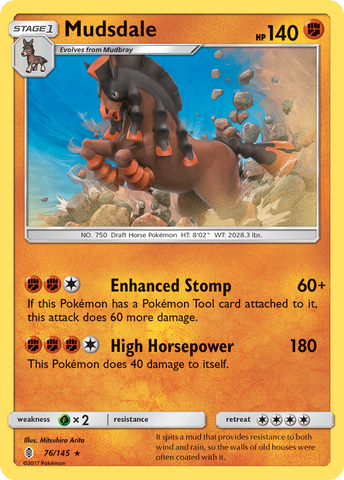 Mudsdale (76/145) [Sun & Moon: Guardians Rising] Reverse Holofoil