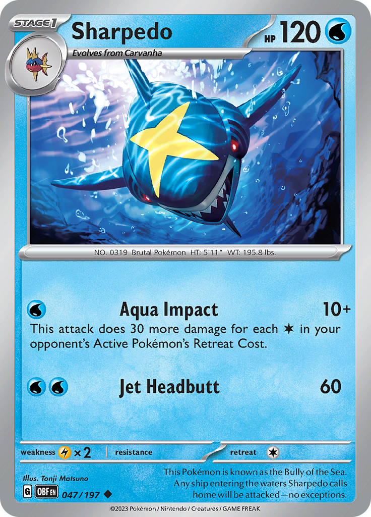 Sharpedo (047/197) [Scarlet & Violet: Obsidian Flames] Reverse Holofoil