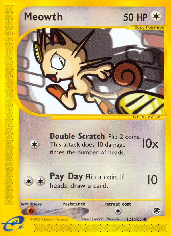 Meowth (121/165) [Expedition: Base Set] Reverse Holofoil