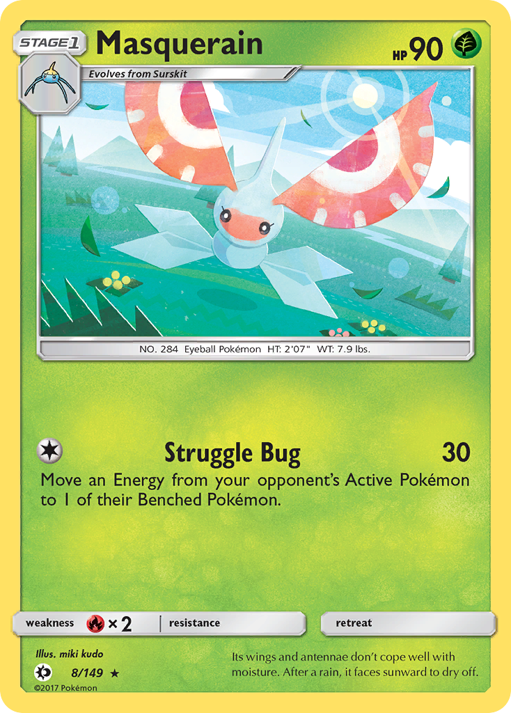 Masquerain (8/149) [Sun & Moon: Base Set] Reverse Holofoil