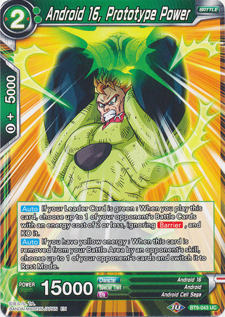 Android 16, Prototype Power (BT9-043) [Universal Onslaught] Parallel Foil