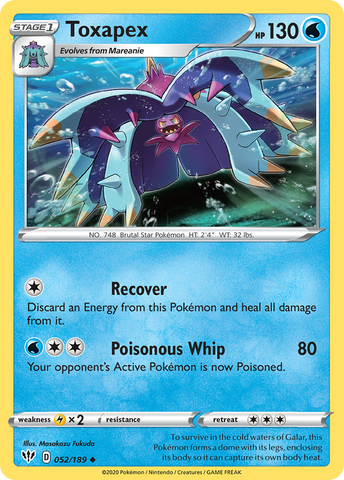 Toxapex (052/189) [Sword & Shield: Darkness Ablaze] Reverse Holofoil