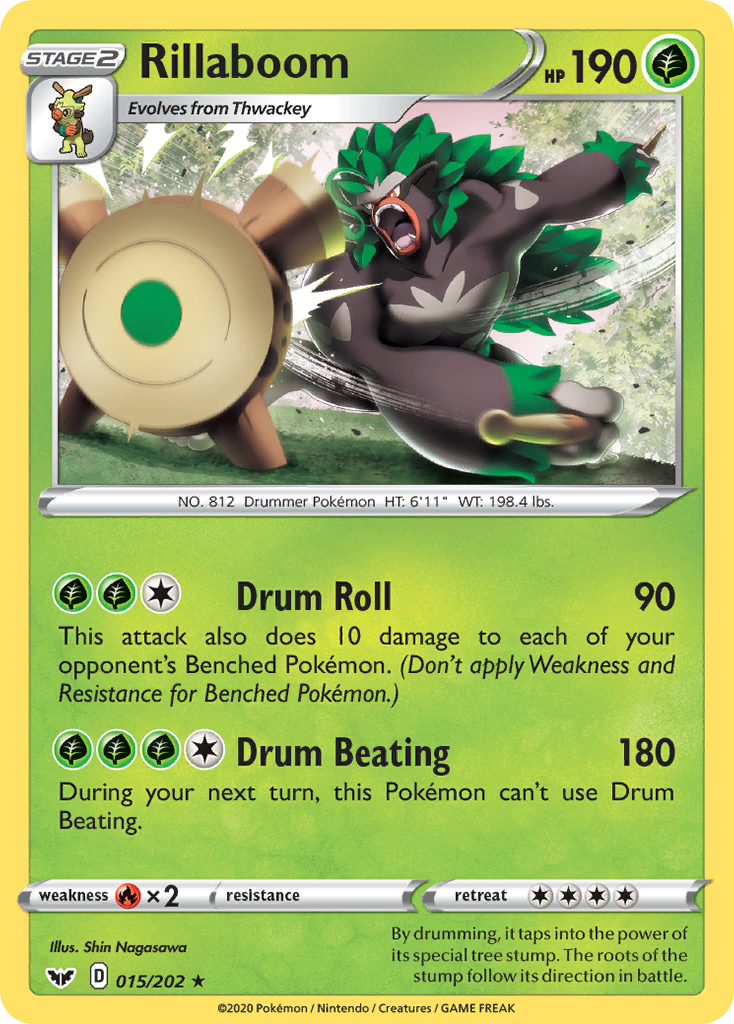 Rillaboom (015/202) [Sword & Shield: Base Set] Reverse Holofoil