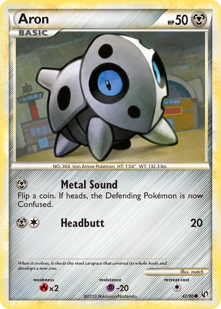 Aron (42/90) [HeartGold & SoulSilver: Undaunted] Reverse Holofoil