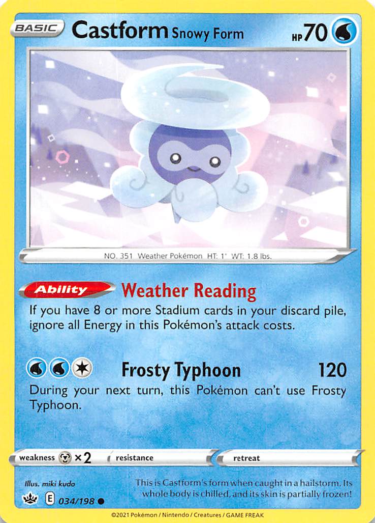 Castform Snowy Form (034/198) [Sword & Shield: Chilling Reign] Reverse Holofoil