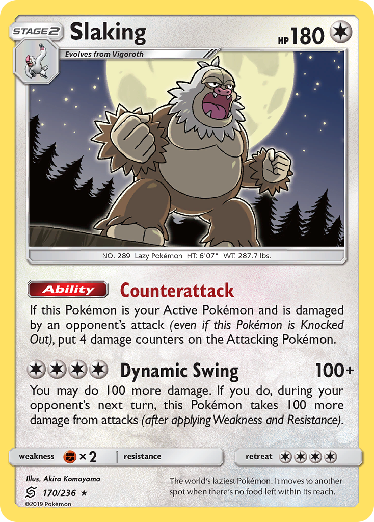 Slaking (170/236) [Sun & Moon: Unified Minds] Reverse Holofoil