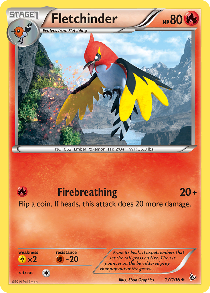 Fletchinder (17/106) [XY: Flashfire] Reverse Holofoil
