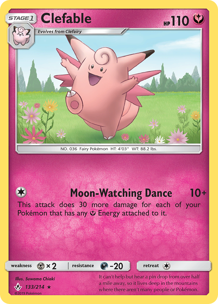 Clefable (133/214) [Sun & Moon: Unbroken Bonds] Reverse Holofoil