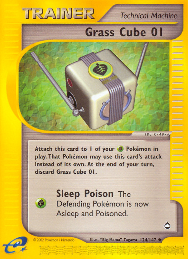 Grass Cube 01 (124/147) [Aquapolis] Reverse Holofoil