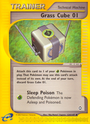 Grass Cube 01 (124/147) [Aquapolis] Reverse Holofoil
