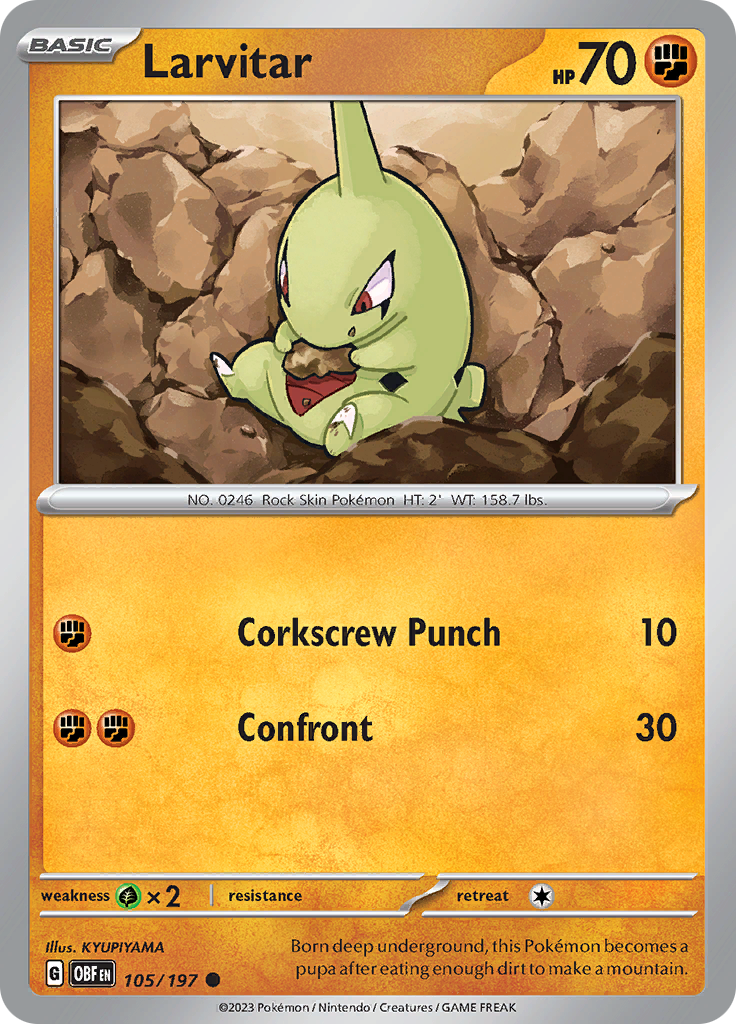 Larvitar (105/197) [Scarlet & Violet: Obsidian Flames] Reverse Holofoil