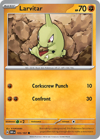 Larvitar (105/197) [Scarlet & Violet: Obsidian Flames] Reverse Holofoil