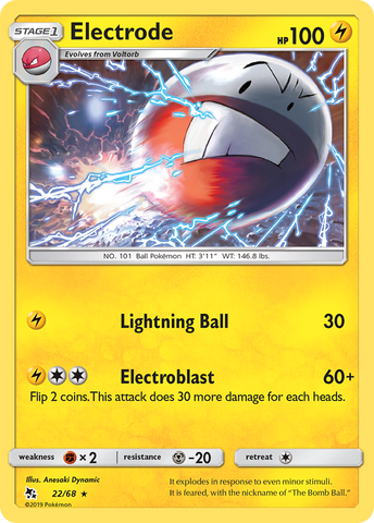 Electrode (22/68) [Sun & Moon: Hidden Fates] Reverse Holofoil