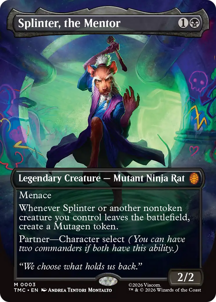 Splinter, the Mentor (Borderless) [Teenage Mutant Ninja Turtles Commander] Foil