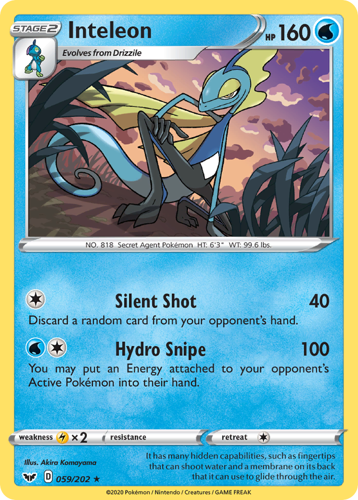 Inteleon (059/202) [Sword & Shield: Base Set] Reverse Holofoil