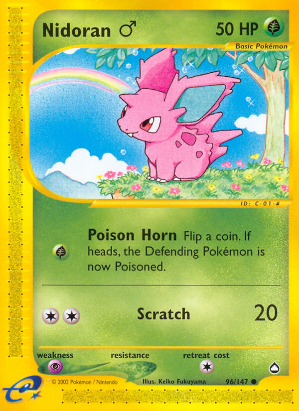Nidoran (96/147) (Male) [Aquapolis] Reverse Holofoil