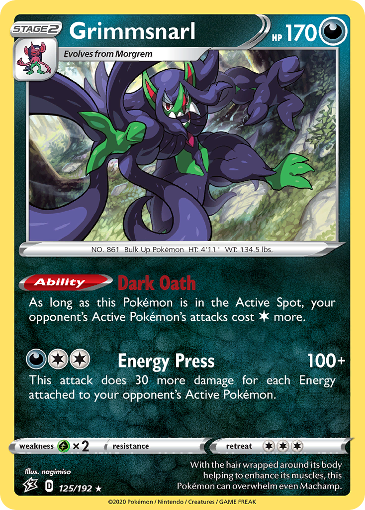 Grimmsnarl (125/192) [Sword & Shield: Rebel Clash] Reverse Holofoil