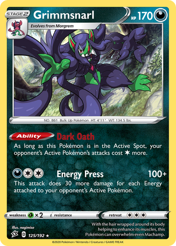 Grimmsnarl (125/192) [Sword & Shield: Rebel Clash] Reverse Holofoil