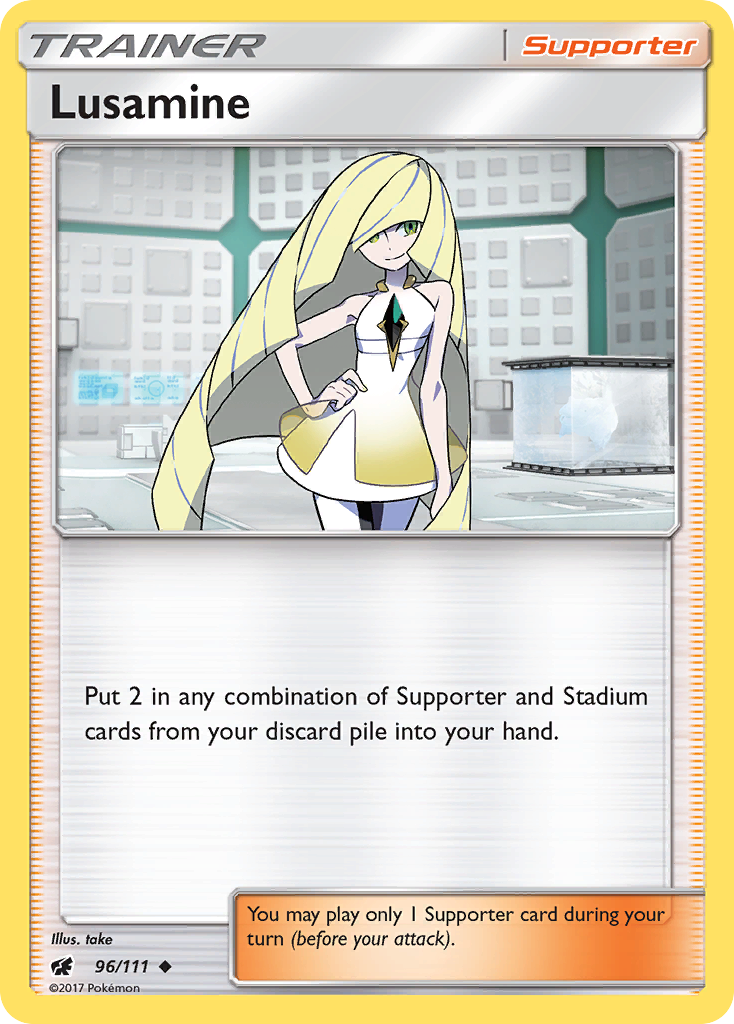 Lusamine (96/111) [Sun & Moon: Crimson Invasion] Reverse Holofoil