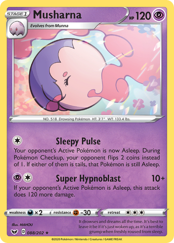 Musharna (088/202) [Sword & Shield: Base Set] Reverse Holofoil