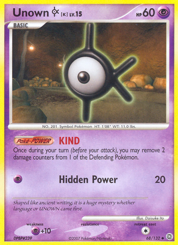 Unown K (68/132) [Diamond & Pearl: Secret Wonders] Reverse Holofoil