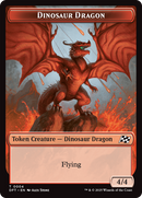 Dinosaur Dragon // Treasure Double-Sided Token [Aetherdrift Tokens] Foil