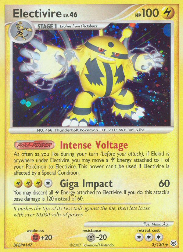 Electivire (3/130) [Diamond & Pearl: Base Set] Reverse Holofoil