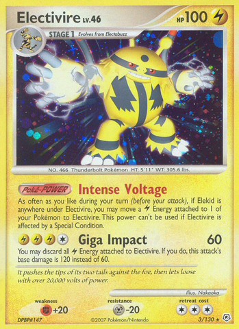 Electivire (3/130) [Diamond & Pearl: Base Set] Reverse Holofoil