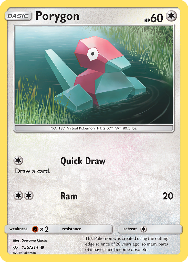Porygon (155/214) [Sun & Moon: Unbroken Bonds] Reverse Holofoil