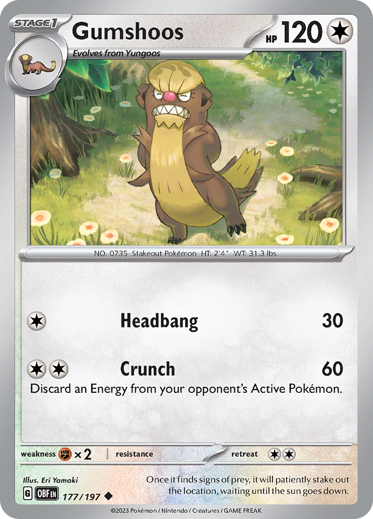 Gumshoos (177/197) [Scarlet & Violet: Obsidian Flames] Reverse Holofoil
