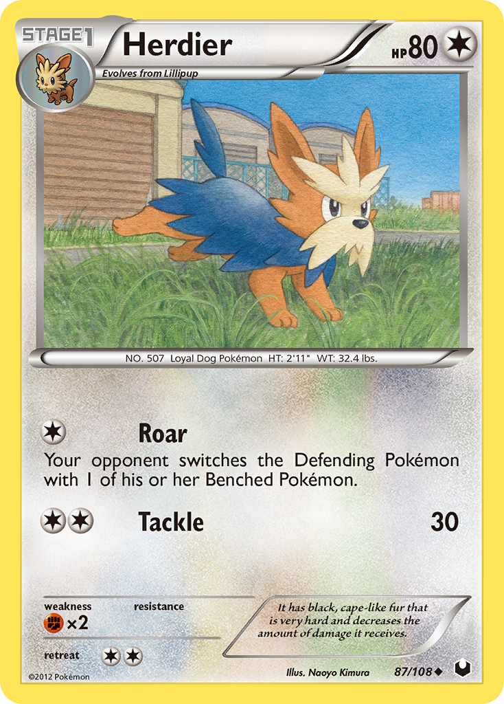 Herdier (87/108) [Black & White: Dark Explorers] Reverse Holofoil