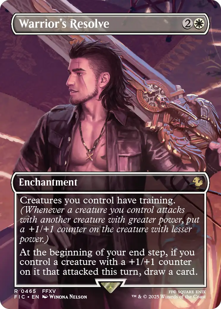 Warrior's Resolve (Borderless) [FINAL FANTASY Commander] Foil