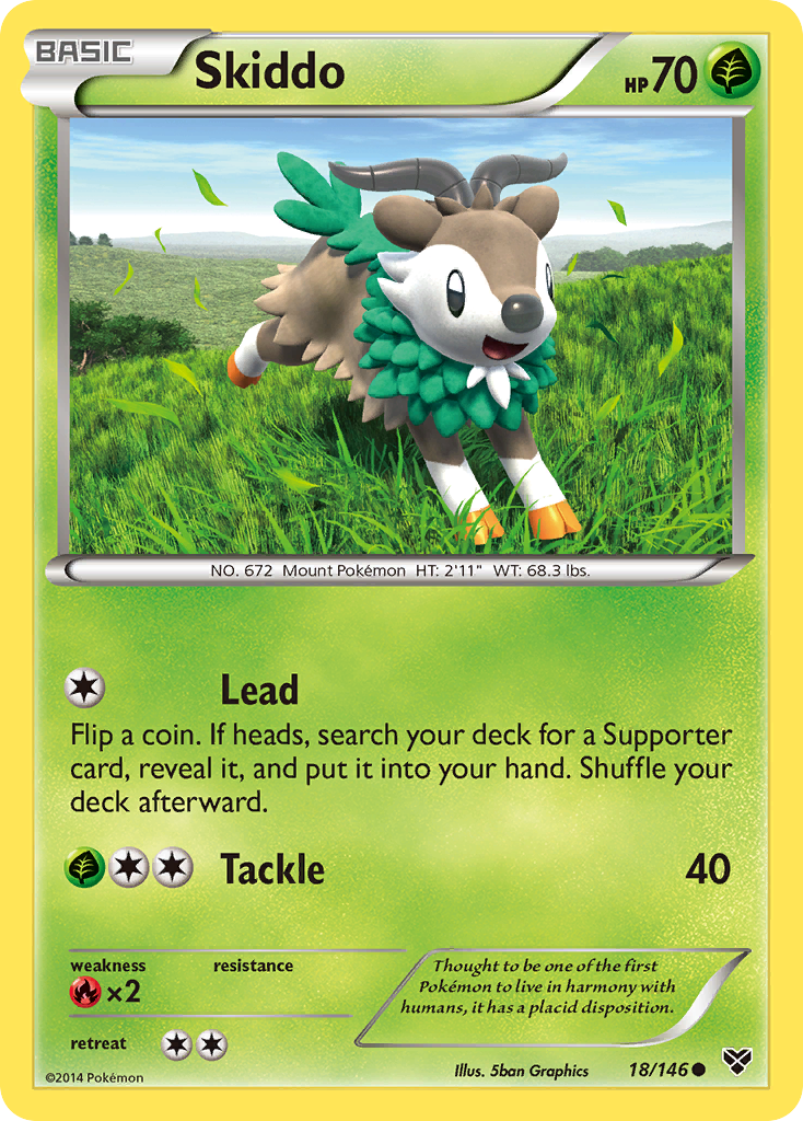 Skiddo (18/146) [XY: Base Set] Reverse Holofoil