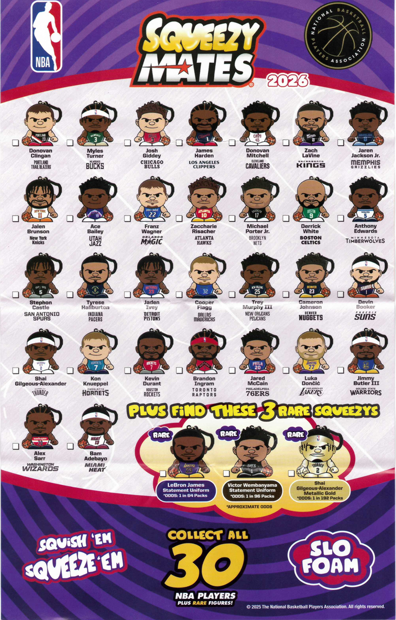 2026 NBA Squeezymates Collectible Figures
