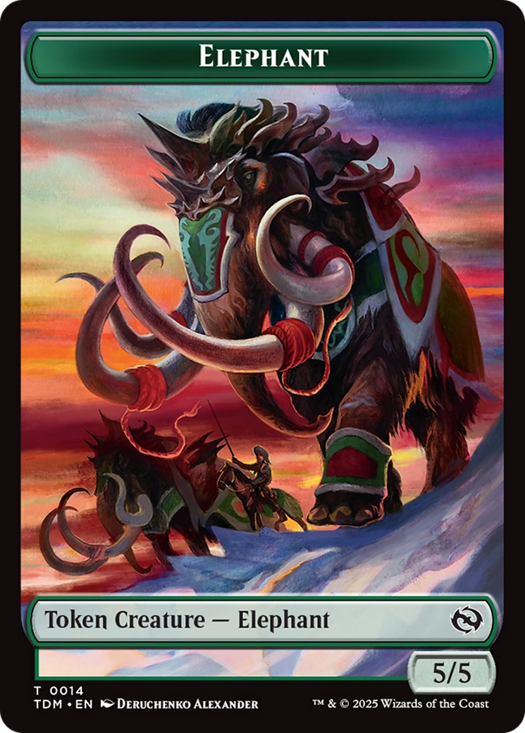 Elephant // Treasure Double-Sided Token [Tarkir: Dragonstorm Tokens] Foil