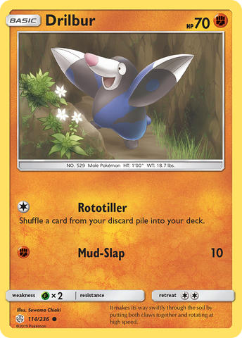 Drilbur (114/236) [Sun & Moon: Cosmic Eclipse] Reverse Holofoil
