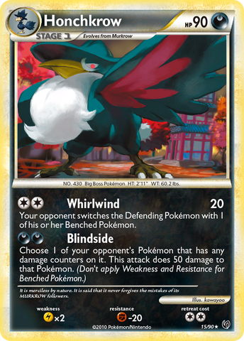 Honchkrow (15/90) [HeartGold & SoulSilver: Undaunted] Reverse Holofoil