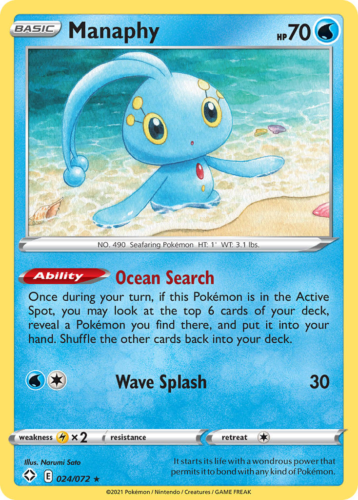 Manaphy (024/072) [Sword & Shield: Shining Fates] Reverse Holofoil