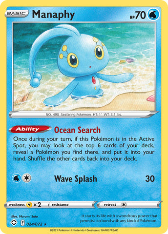 Manaphy (024/072) [Sword & Shield: Shining Fates] Reverse Holofoil