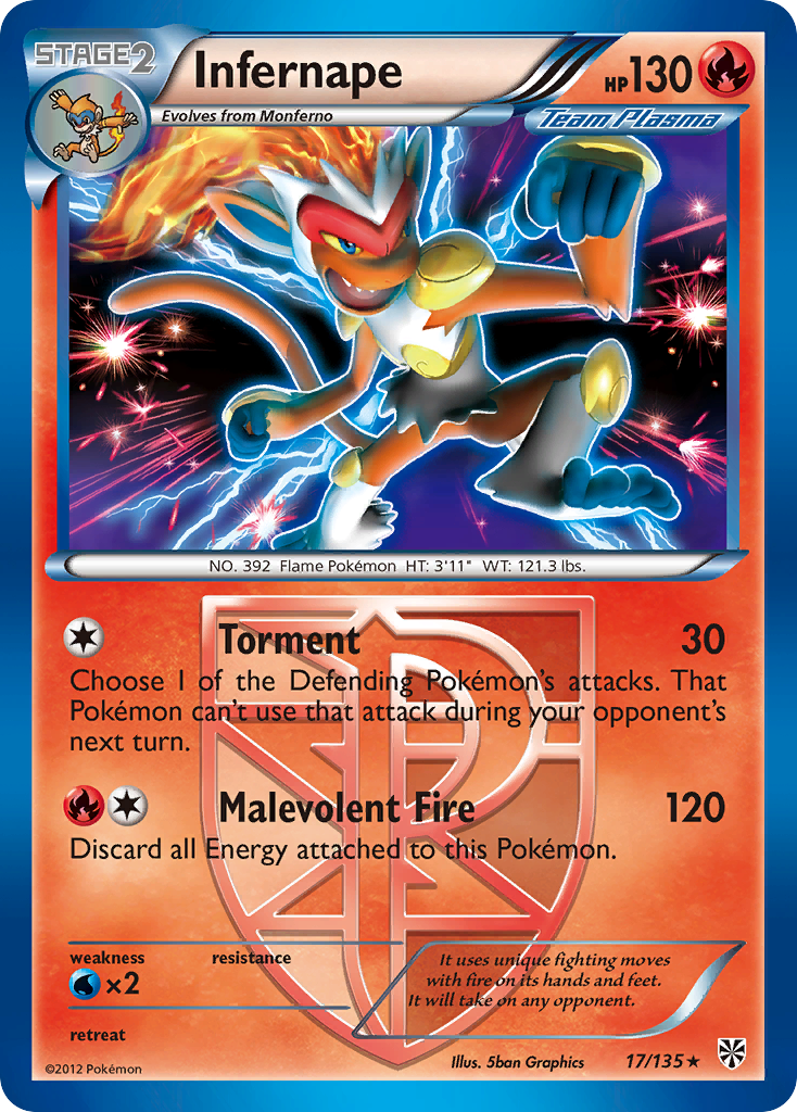Infernape (17/135) [Black & White: Plasma Storm] Reverse Holofoil