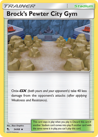 Brock's Pewter City Gym (54/68) [Sun & Moon: Hidden Fates] Reverse Holofoil